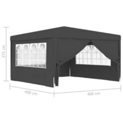 VidaXL Partytent Met Zijwanden Professioneel 90 G/m² 4x4 M Antraciet -tuinmeubelen 0a3ffc6aef904469a2763ccf7dd97436