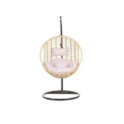Beliani Hangstoel ASPIO - Beige Pe Rotan -tuinmeubelen 0a57f6e8e7f84b658018ac6f00ce5b45