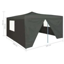 VidaXL Prieel Inklapbaar Met 4 Zijwanden 5x5 M Antraciet -tuinmeubelen 0e8238639a8644ba820504e2e46f8857