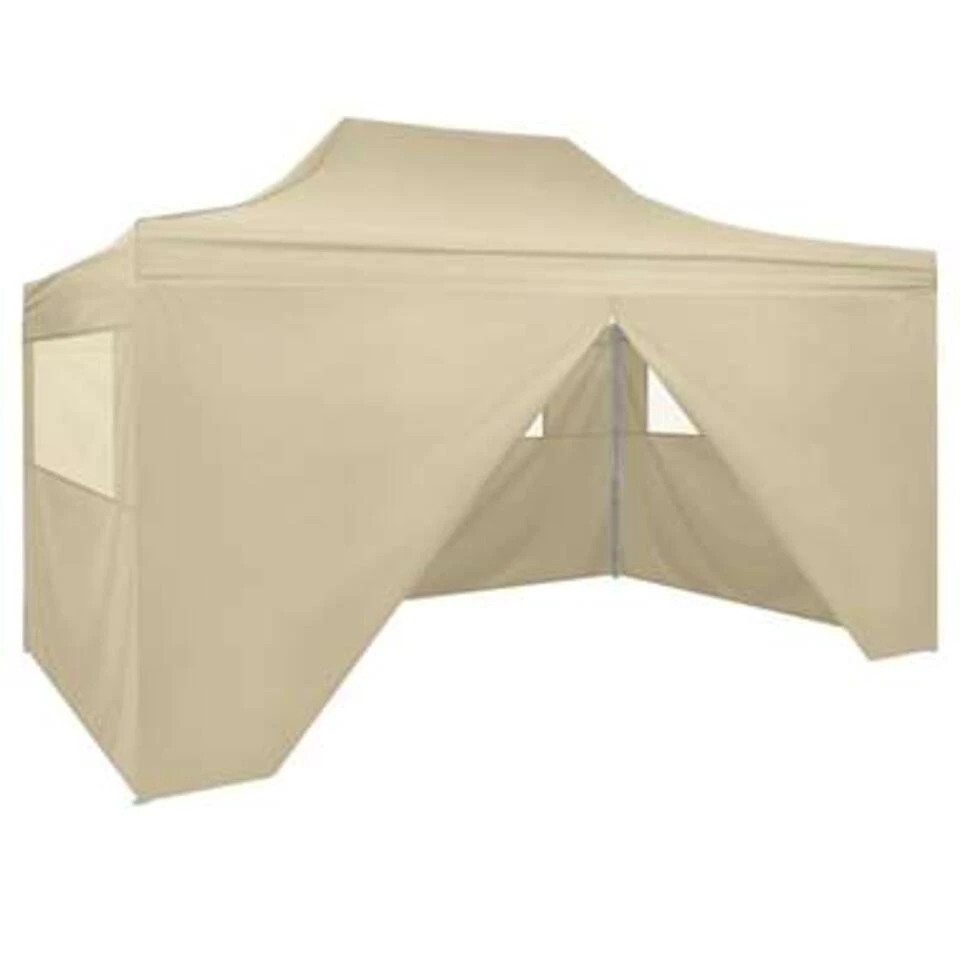 VidaXL Vouwtent Pop-up Met 4 Zijwanden 3x4,5 M Crèmewit 3 VidaXL Vouwtent Pop-up Met 4 Zijwanden 3x4,5 M Crèmewit