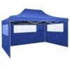 VidaXL Partytent Met 3 Zijwanden Inklapbaar 3x4 M Staal Blauw 2 VidaXL Partytent Met 3 Zijwanden Inklapbaar 3x4 M Staal Blauw -tuinmeubelen 1000001101