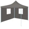 VidaXL Partytent Met 2 Zijwanden Inklapbaar 2x2 M Staal Antraciet -tuinmeubelen 1000001171