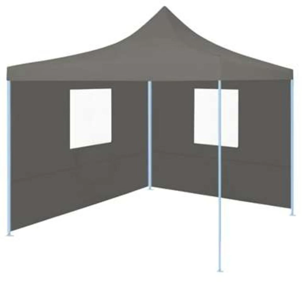 VidaXL Partytent Met 2 Zijwanden Inklapbaar 2x2 M Staal Antraciet 3 VidaXL Partytent Met 2 Zijwanden Inklapbaar 2x2 M Staal Antraciet