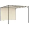 VidaXL Tuinprieel Met Zijgordijn 4x3x2,25 M Crème -tuinmeubelen 1000001242
