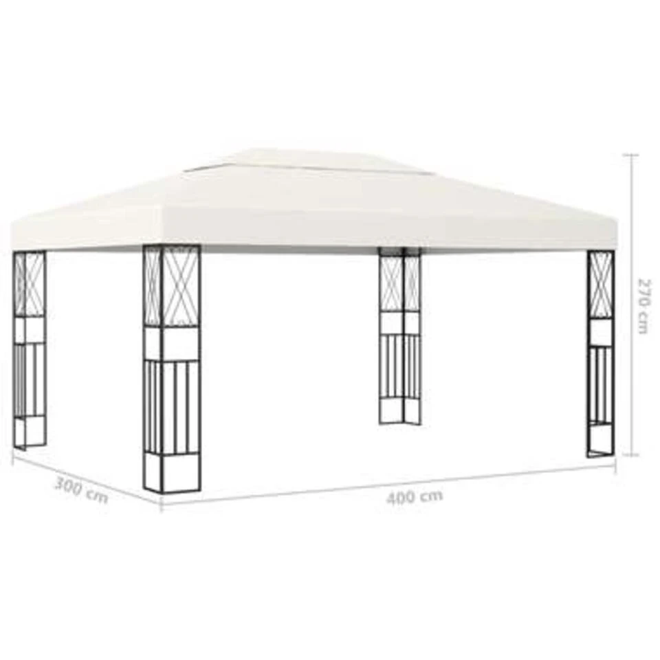 VidaXL Prieel 3x4 M Stof Crème 6 VidaXL Prieel 3x4 M Stof Crème - Afbeelding 4