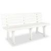 VidaXl Tuinbank 145,5 Cm Kunststof Wit -tuinmeubelen 1000004815