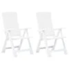 VidaXL Tuinstoelen 2 St Verstelbaar Kunststof Wit 1 VidaXL Tuinstoelen 2 St Verstelbaar Kunststof Wit -tuinmeubelen 1000006296