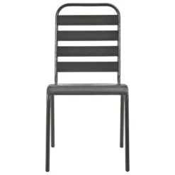 VidaXL Tuinstoelen Stapelbaar 2 St Staal Grijs 8 VidaXL Tuinstoelen Stapelbaar 2 St Staal Grijs -tuinmeubelen 1000006325 0102