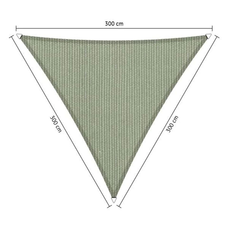 Shadow Comfort Driehoek 3x3x3m Moonstone Green 3 Shadow Comfort Driehoek 3x3x3m Moonstone Green