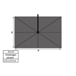 Platinum Voyager Zweefparasol T2 2,7x2,7 M. - Antraciet + Voet En Hoes -tuinmeubelen 1000031721 0103