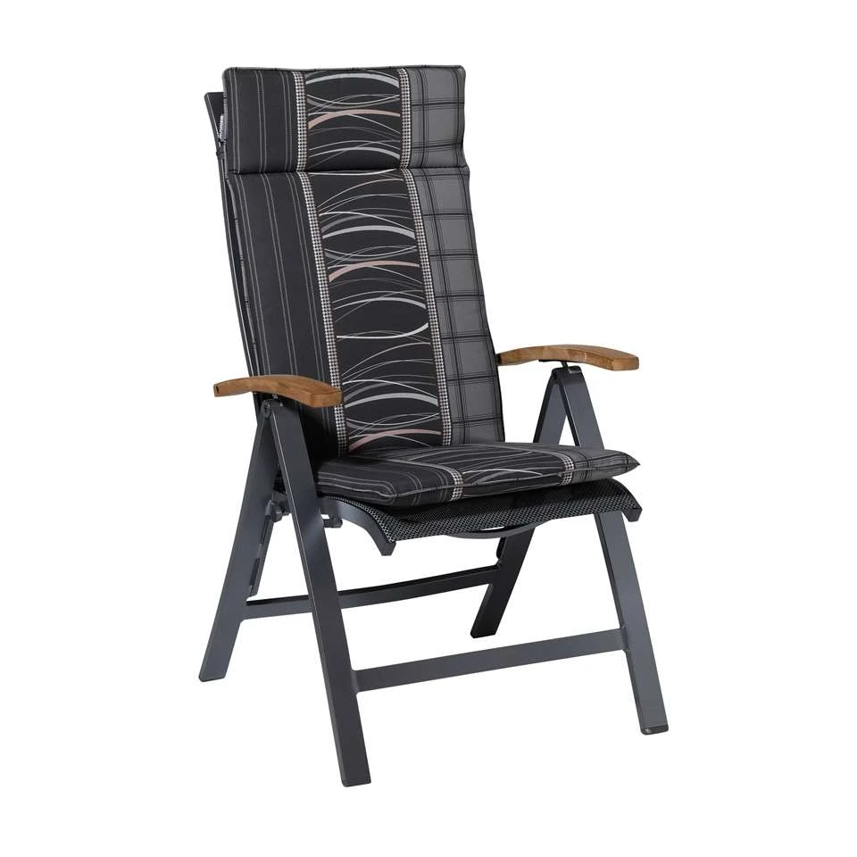 Madison - Hoge Rug - Lines Grey - 120x50 - Grijs 4 Madison - Hoge Rug - Lines Grey - 120x50 - Grijs - Afbeelding 2