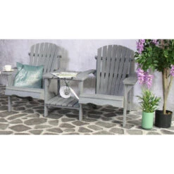 SenS-Line Adirondack Dubbele Tuinstoel - Hout - Grijs -tuinmeubelen 1000038286 0103