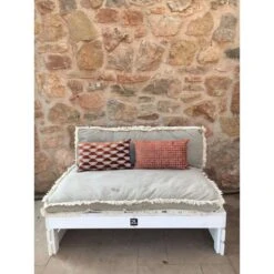 2L Home & Garden Palletbank Whitewash - Wit -tuinmeubelen 1000038531 0103