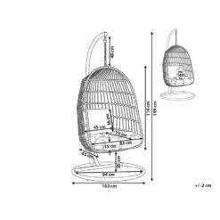 Beliani Hangstoel ALLERA - Zwart Polyester -tuinmeubelen 1000042133 0102