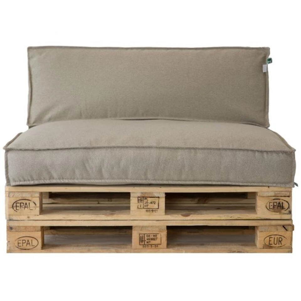 2L Metro Lounge Beige Palletkussens - Set Zit- En Rugkussen 4 2L Metro Lounge Beige Palletkussens - Set Zit- En Rugkussen - Afbeelding 2
