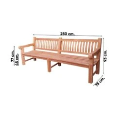 VDG Teakhouten Tuinbank Patrick XL - 250 Cm -tuinmeubelen 1000045386 0101