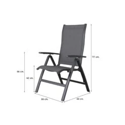 Suns New Castle Verstelbare Tuinstoel - Antraciet 7 Suns New Castle Verstelbare Tuinstoel - Antraciet -tuinmeubelen 1000048819 0101