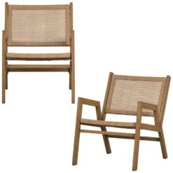 WOOOD Pem Fauteuil Outdoor - Aluminium - Naturel - Set Van 2 -tuinmeubelen 1000049292 0100