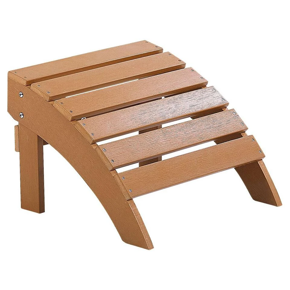 Beliani Voetenbankje ADIRONDACK - Lichte Houtkleur Kunsthout 3 Beliani Voetenbankje ADIRONDACK - Lichte Houtkleur Kunsthout