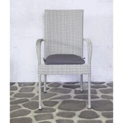 SenS-Line - Rhodos Stapelstoel Grey + Cushion - Grijs -tuinmeubelen 1000052331 0101