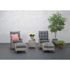 Garden Impressions Santa Rosa Tuinstoel + Voetenbank+bijzettafel 8 Garden Impressions Santa Rosa Tuinstoel + Voetenbank+bijzettafel -tuinmeubelen 1000052349 0103