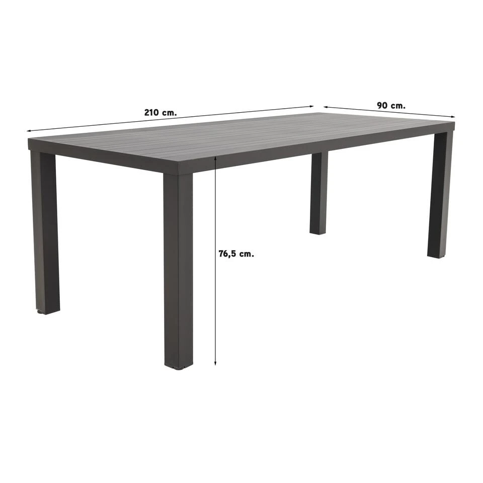 VDG Lena Tuintafel Antraciet - 210 X 90 Cm 4 VDG Lena Tuintafel Antraciet - 210 X 90 Cm - Afbeelding 2