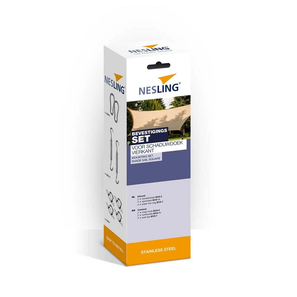 Nesling Schaduwdoek Bevestigingsset Vierkant Rechthoek 3 Nesling Schaduwdoek Bevestigingsset Vierkant Rechthoek