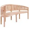 VidaXL Bankje Banaanvormig 200 Cm Massief Teakhout -tuinmeubelen 1000056460