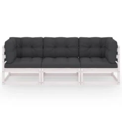 VidaXL Tuinbank 3-zits Met Kussens Massief Grenenhout -tuinmeubelen 1000058285 0101