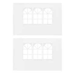 VidaXL Tentwanden Met Raam PE Wit 2 St