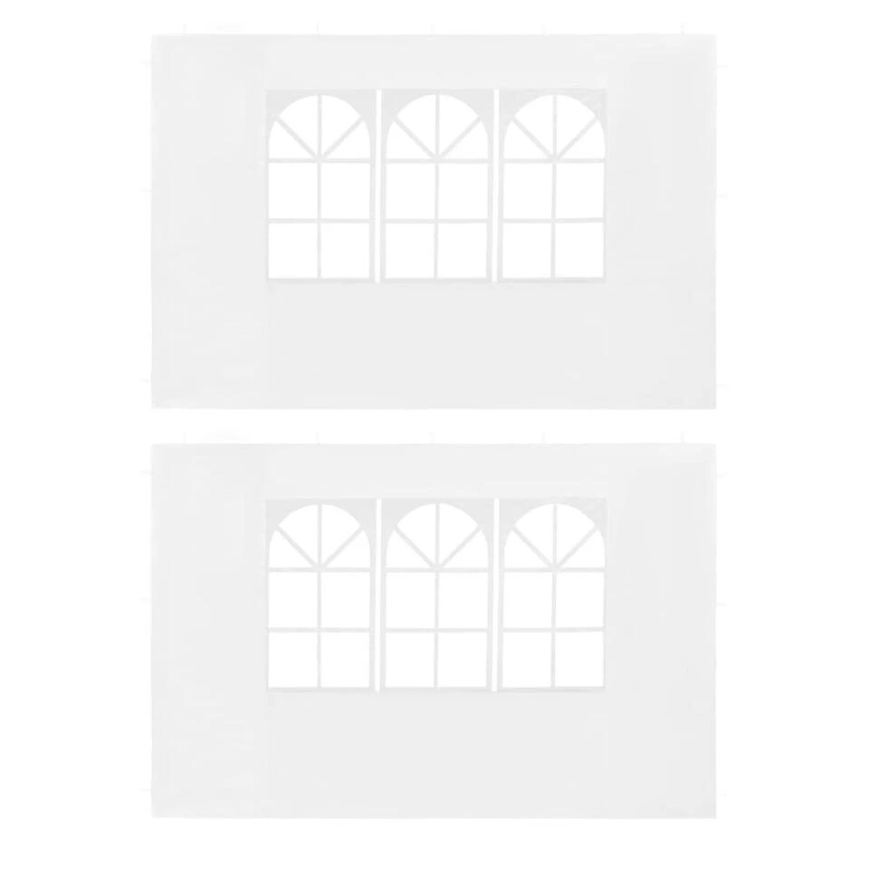 VidaXL Tentwanden Met Raam PE Wit 2 St 3 VidaXL Tentwanden Met Raam PE Wit 2 St