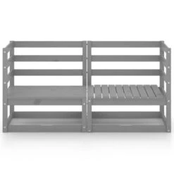 VidaXL Tuinbank 2-zits Massief Grenenhout Grijs 8 VidaXL Tuinbank 2-zits Massief Grenenhout Grijs -tuinmeubelen 1000060772 0102