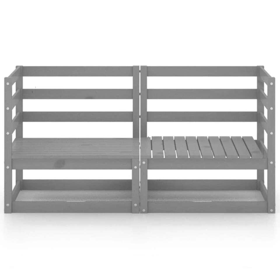 VidaXL Tuinbank 2-zits Massief Grenenhout Grijs 5 VidaXL Tuinbank 2-zits Massief Grenenhout Grijs - Afbeelding 3