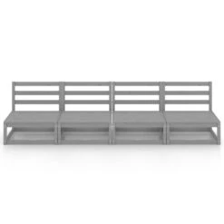 VidaXL Tuinbank 4-zits Massief Grenenhout Grijs -tuinmeubelen 1000060785 0102