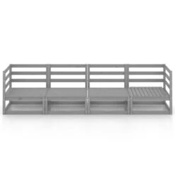 VidaXL Tuinbank 4-zits Massief Grenenhout Grijs 8 VidaXL Tuinbank 4-zits Massief Grenenhout Grijs -tuinmeubelen 1000060788 0102
