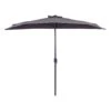 Beliani Halfronde Parasol GALATI - Grijs Polyester -tuinmeubelen 1000069782