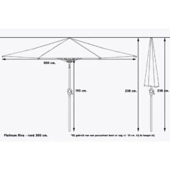 Platinum Riva Parasol 3 M. Wit -tuinmeubelen 1000073245 0103