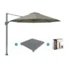 Platinum Voyager Ronde Zweefparasol T1 3 M. - Taupe Met Voet En Hoes -tuinmeubelen 1000073278