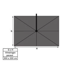 4-Seasons Zweefparasol Siesta Premium 300 X 300 Cm - Charcoal -tuinmeubelen 1000074477 0102