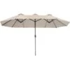 Tectake - Dubbele Parasol Silia - Terrasparasol - Beige 2 Tectake - Dubbele Parasol Silia - Terrasparasol - Beige -tuinmeubelen 1000078076