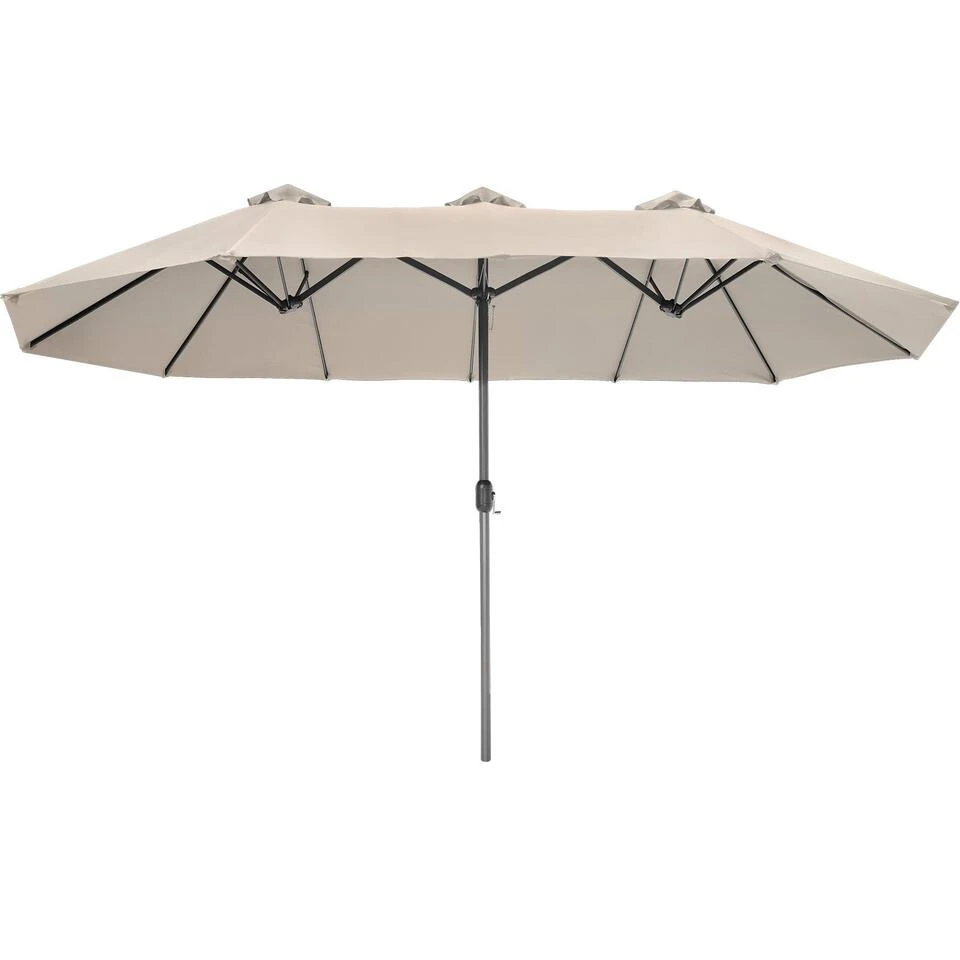 Tectake - Dubbele Parasol Silia - Terrasparasol - Beige 3 Tectake - Dubbele Parasol Silia - Terrasparasol - Beige