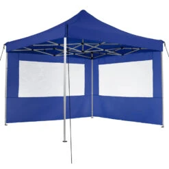 Tectake - Partytent 3x3 M. Opvouwbaar -4 Wanden- Blauw -tuinmeubelen 1000078103 0102