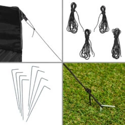 Tectake - Partytent 3x3 M. Opvouwbaar- 2 Wanden- Zwart -tuinmeubelen 1000078107 0103