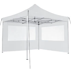 Tectake - Partytent 3x3 M. Opvouwbaar - 4 Wanden - Wit -tuinmeubelen 1000078114 0102