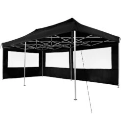Tectake - Partytent 3x6 M. Opvouwbaar- 4 Wanden- Zwart -tuinmeubelen 1000078116 0102