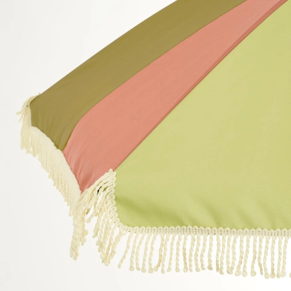 In The Mood Collection Parasol Gestreept - H238 X Ø220 Cm - Groen 4 In The Mood Collection Parasol Gestreept - H238 X Ø220 Cm - Groen - Afbeelding 2