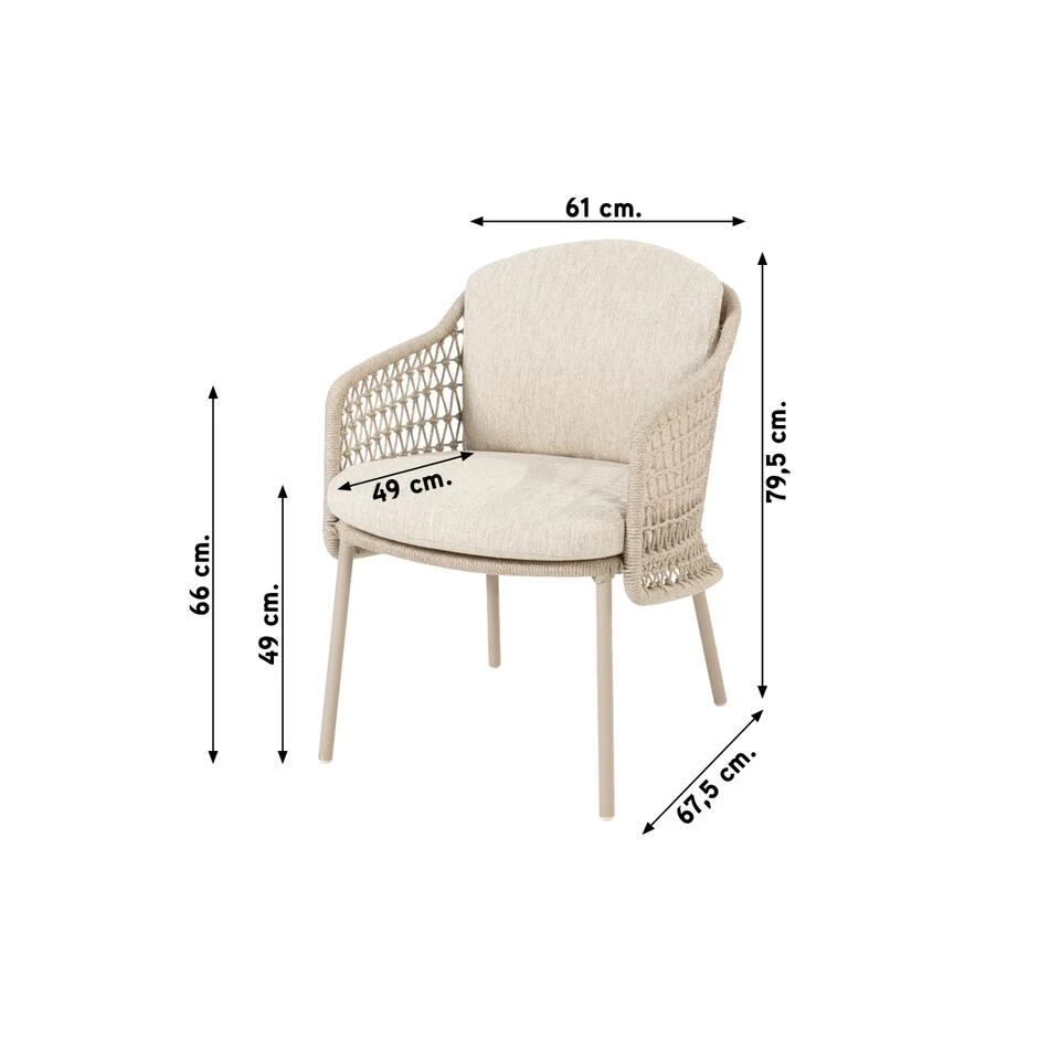 4 Seasons - Puccini Dining Tuinstoel (1 St.) 4 4 Seasons - Puccini Dining Tuinstoel (1 St.) - Afbeelding 2