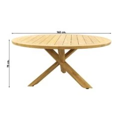 Taste Prado Tuintafel - 160 Cm. Rond - Teakhout -tuinmeubelen 1000080787 0101