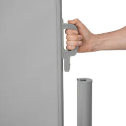 Tectake - Uittrekbaar Aluminium Windscherm Tuinscherm 160 X 300 Cm Grijs -tuinmeubelen 1000082546 0103