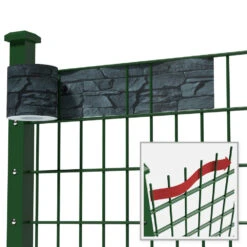 Tectake - Privacyfolie Voor Hek/tuinscherm - 35 M - 19 Cm Hoog - Leisteenlook -tuinmeubelen 1000086068 0104